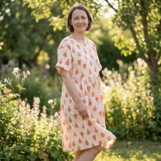 Mușelină Pears peach by JENNIFER BOURON ORGANIC