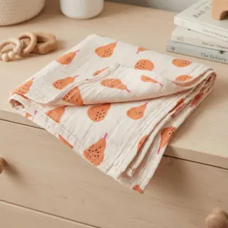 Mușelină Pears peach by JENNIFER BOURON ORGANIC