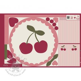 Țesătură din bumbac Cherries playmat PANEL digital print