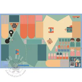 Țesătură din bumbac Lets go camping PANEL digital print