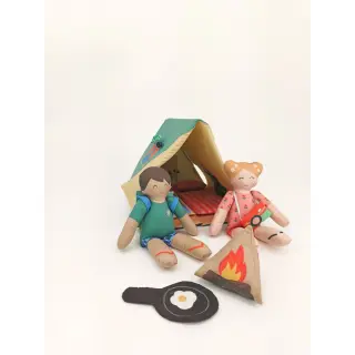 Țesătură din bumbac Lets go camping PANEL digital print