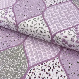Țesătură din bumbac Flowers patchwork lilac