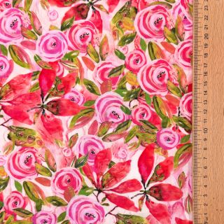 Viscoză RAYON POPLIN Printed Rosie design A