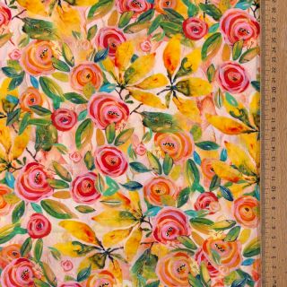 Viscoză RAYON POPLIN Printed Rosie design C