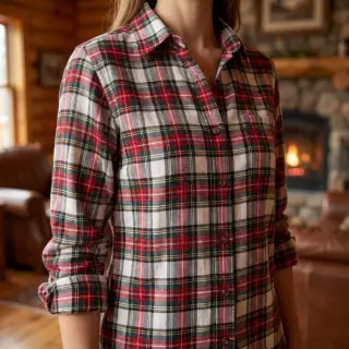 Țesătură din bumbac LIGHT FLANNEL Check design D
