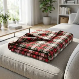Țesătură din bumbac LIGHT FLANNEL Check design D