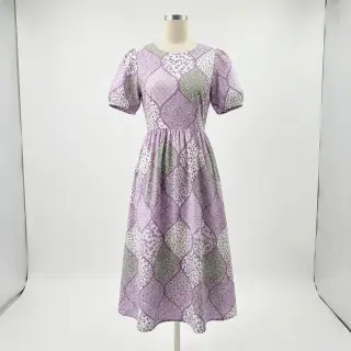 Țesătură din bumbac Flowers patchwork lilac
