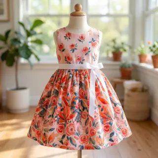 Viscoză RAYON POPLIN Printed Rosie design B