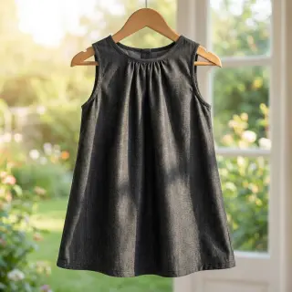 Țesătură din bumbac JEANS Chambre black
