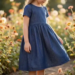 Țesătură din bumbac JEANS Chambre dark blue