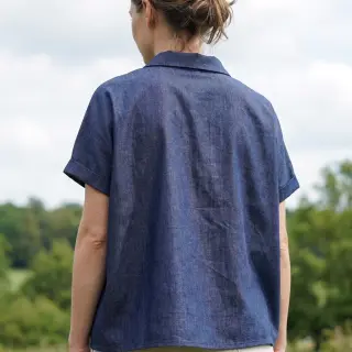 Țesătură din bumbac JEANS Chambre dark blue