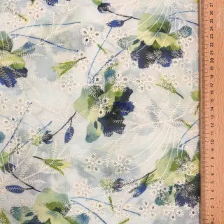 Țesătură din bumbac cu amestec EMBROIDERY Rose green