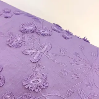 Țesătură din bumbac EMBROIDERY Catchy leaves purple