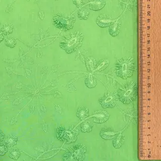 Țesătură din bumbac EMBROIDERY Catchy leaves green