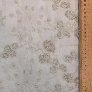 Țesătură din bumbac EMBROIDERY Catchy leaves beige