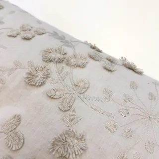 Țesătură din bumbac EMBROIDERY Catchy leaves beige
