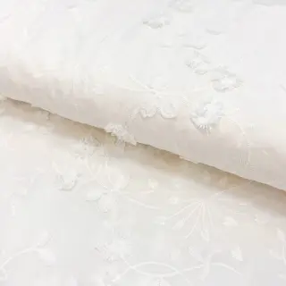 Țesătură din bumbac EMBROIDERY Catchy leaves off white