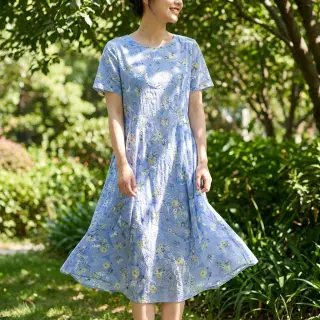 Țesătură din bumbac cu amestec Burny lovely blue