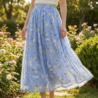 Țesătură din bumbac cu amestec Burny lovely blue