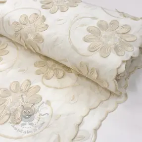 Țesătură din bumbac EMBROIDERY Bellagio butter