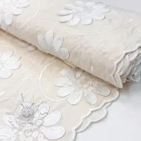 Țesătură din bumbac EMBROIDERY Bellagio cream