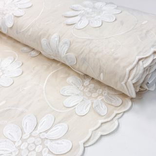 Țesătură din bumbac EMBROIDERY Bellagio cream