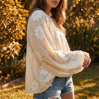 Țesătură din bumbac EMBROIDERY Bellagio cream