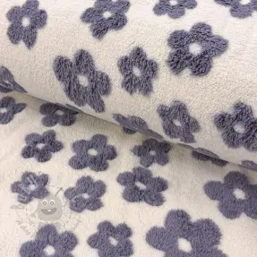 Stofă palton TEDDY Flower power lavender