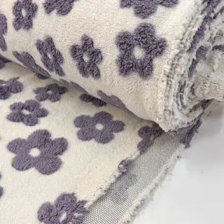 Stofă palton TEDDY Flower power lavender