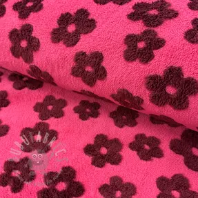Stofă palton TEDDY Flower power bordeaux