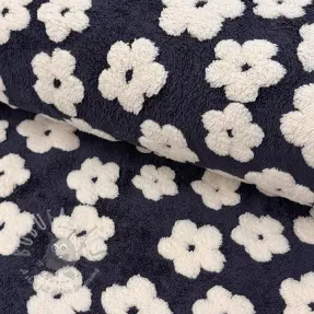 Stofă palton TEDDY Flower power off white