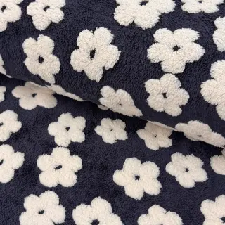 Stofă palton TEDDY Flower power off white