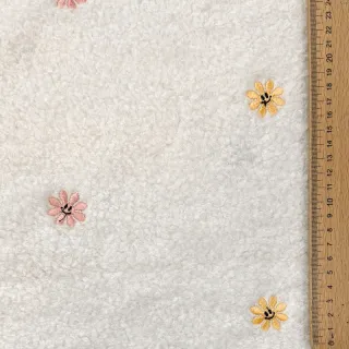 Stofă palton TEDDY EMBROIDERY Smiley flowers yellow