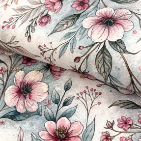 Tricot VISCOSE LYCRA HEAVY Classic flowers design D