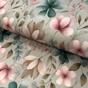 Tricot VISCOSE LYCRA HEAVY Classic flowers design C