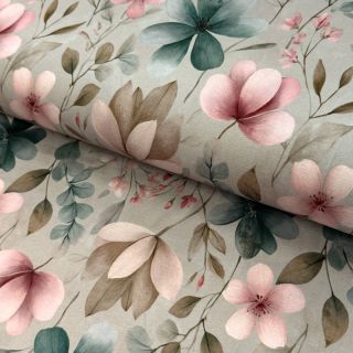 Tricot VISCOSE LYCRA HEAVY Classic flowers design C