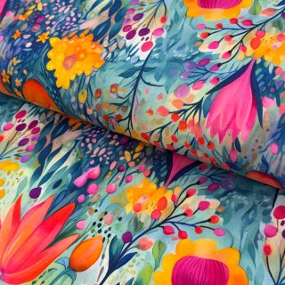 Tricot VISCOSE LYCRA HEAVY Tulips design E
