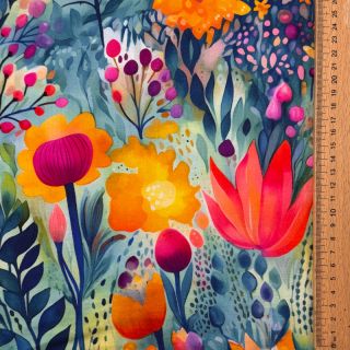 Tricot VISCOSE LYCRA HEAVY Tulips design E