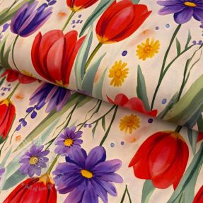 Tricot VISCOSE LYCRA HEAVY Tulips design A