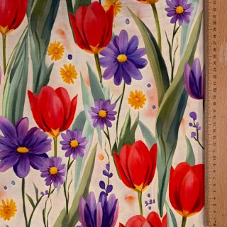 Tricot VISCOSE LYCRA HEAVY Tulips design A