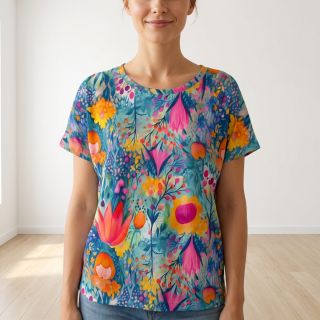 Tricot VISCOSE LYCRA HEAVY Tulips design E