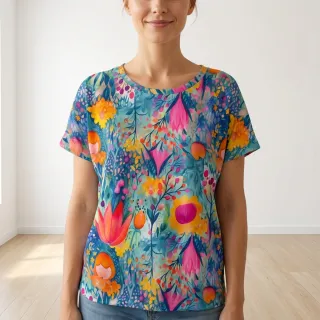 Tricot VISCOSE LYCRA HEAVY Tulips design E