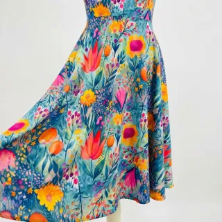 Tricot VISCOSE LYCRA HEAVY Tulips design E