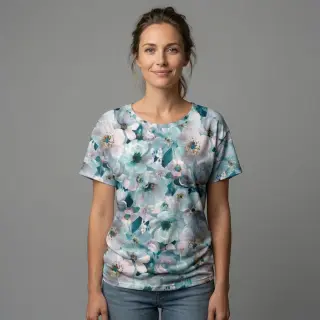 Tricot VISCOSE LYCRA HEAVY Classic flowers design B