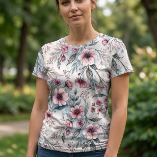 Tricot VISCOSE LYCRA HEAVY Classic flowers design D