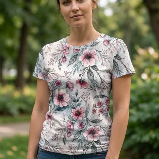 Tricot VISCOSE LYCRA HEAVY Classic flowers design D