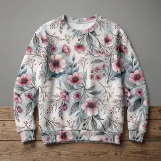Tricot VISCOSE LYCRA HEAVY Classic flowers design D