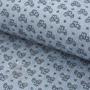 Catifea raiată STRETCH Tractors old blue