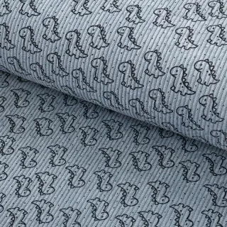 Catifea raiată STRETCH Little dino old blue
