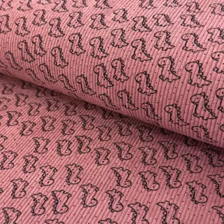 Catifea raiată STRETCH Little dino old pink